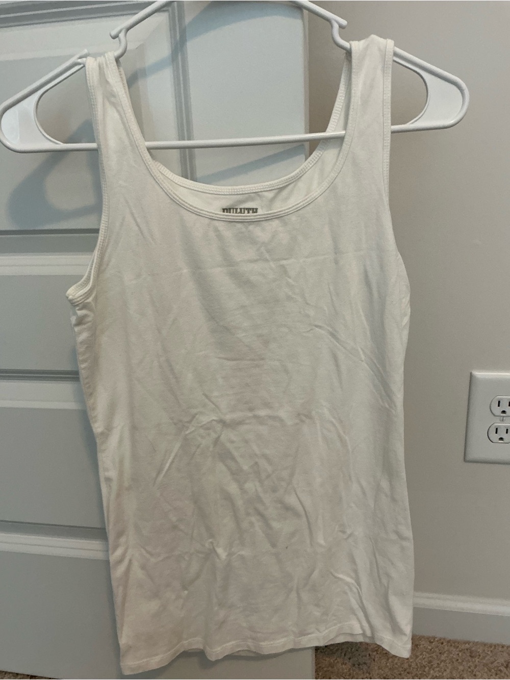 Duluth Trading Co White Scoop Tank Top